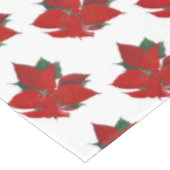 Kerst Bloemen Poinsettia Patroon op Wit Tafelkleed (Gekanteld)
