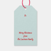 Kerst Bloemen Red Aqua Vakantie Cadeaulabel (Achterkant)