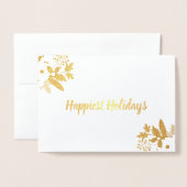 Kerst Bloemen Red Aqua Vakantie Foto Folie Kaarten (Voorkant met envelop)