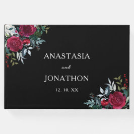 Kerst Bloemen Roos Gepersonaliseerde bruiloft Gastenboek