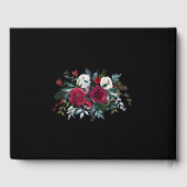 Kerst Bloemen Roos Gepersonaliseerde bruiloft Gastenboek (Achterkant)