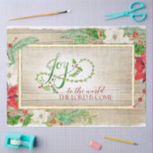 Kerst Bloemen Rustieke vreugde aan Wereld Typograf Tissuepapier (Craft)