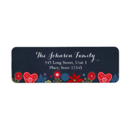 Kerst Bloemen Sneeuwvlokken Retouradres Sticker