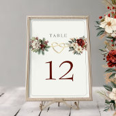 Kerst Bloemen Tafel Nummer Kaart