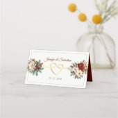 Kerst Bloemen Trouwplaats Kaart Plaatskaartje (Achterkant)