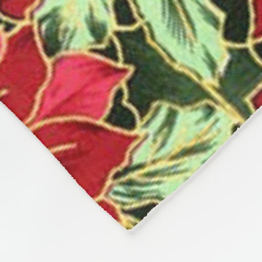 Kerst Bloemen Vakantie fleece deken (Hoek)