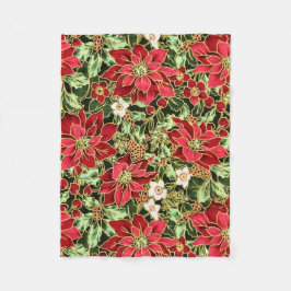 Kerst Bloemen Vakantie fleece deken