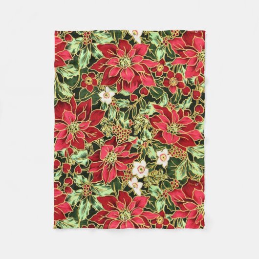 Kerst Bloemen Vakantie fleece deken (Voorkant)