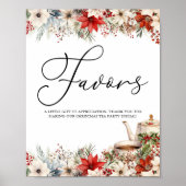 Kerst Bloemen Vakantie Tea Party Favorieten Poster (Voorkant)
