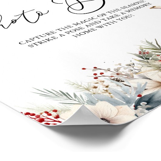 Kerst Bloemen Vakantie Tea Party Fotocabine Poster (Hoek)