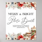 Kerst Bloemen Vakantie Tea Party Fotocabine Poster (Voorkant)