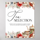 Kerst Bloemen Vakantie Thee Feest Thee Selectie Poster (Voorkant)