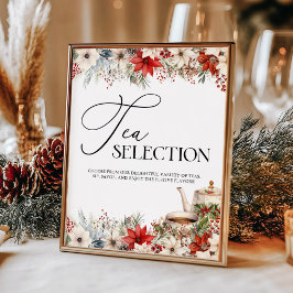 Kerst Bloemen Vakantie Thee Feest Thee Selectie Poster