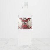 Kerst Bloemen Vakantie Water Fles Label Waterfles Etiket (Voorkant)