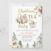 Kerst Bloemen Vrijgezellenfeest Tea Party Kaart (Voorkant)