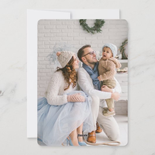 Kerst Bloemen Woodland Fox Folk Art Groen Feestdagenkaart (Achterkant)