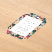 Kerst Bloemenblad Modern Clear Wedding Acryl Uitnodigingen (Laagn)