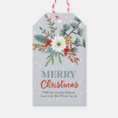 Kerst bloemencadeau labels Gepersonaliseerd Cadeaulabel (Voorkant)