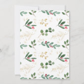 Kerst bloemendoop rood groen goud kaart (Achterkant)