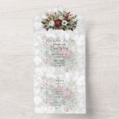 Kerst Bloemengroen bruiloft All In One Uitnodiging (Binnen)