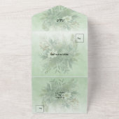 Kerst Bloemengroen bruiloft All In One Uitnodiging (Buitenkant)