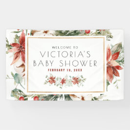 Kerst Bloemengroen | Welkom Baby Shower Spandoek