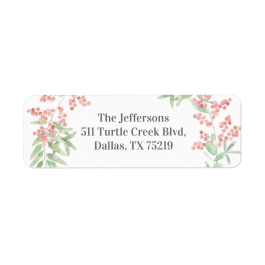 Kerst bloemenkrans retour label sticker (Voorkant)