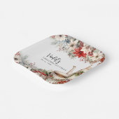 Kerst Bloemenmiddag Tea Holiday Party Papieren Bordje (Gebogen)