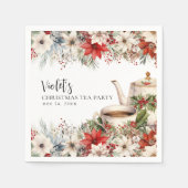 Kerst Bloemenmiddag Tea Holiday Party Servet (Voorkant)