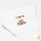 Kerst Bloemenmiddag Tea Holiday Party Vierkante Sticker (Envelop)