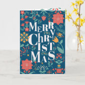 KERST BLOEMENTYPOGRAFIE KAART (Gele Bloem)