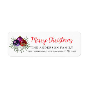 Kerst Bloemig Elegant Eenvoudig Retouradres Etiket