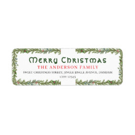 Kerst Bloemig Elegant Eenvoudig Retouradres Etiket