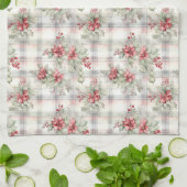 Kerst Bloemige Tartan Plaid | Theedoek (Gevouwen)