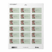 Kerst Bloemige Waterverf Adres Monogram Etiket (Full Sheet)