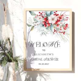 Kerst Bloemrijke Elegante Bruidsmeisjes Ontvangst Poster