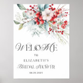 Kerst Bloemrijke Elegante Bruidsmeisjes Ontvangst Poster (Voorkant)