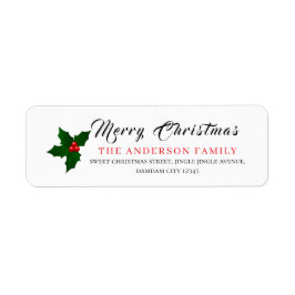 Kerst Bloemrijke Elegante Eenvoudige Retouradres Etiket