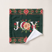 KERST bloemrijke rand met JOY Bad Handdoek (Wasdoekje)