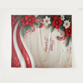 Kerst Bloemrijke Suikerstokjes Vakantiedecoratie Wandkleed (Voorkant (horizontaal))