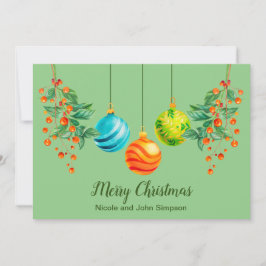 Kerst Bloemstuk en Sieraden Plat Kerstkaart