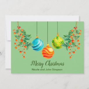 Kerst Bloemstuk en Sieraden Plat Kerstkaart