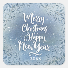 Kerst Bloemstuk Persoonlijk Jaar Script Vakantie Vierkante Sticker