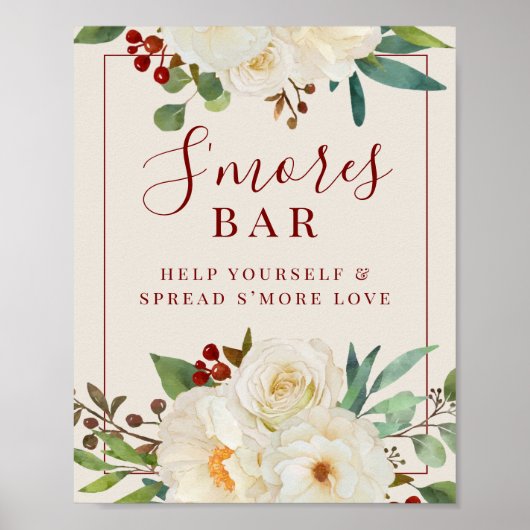 Kerst Bloemstuk S'mores Bar Bord Poster (Voorkant)