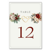 Kerst Bloemstuk Tafel Nummerkaart Kaart (Achterkant)