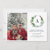 Kerst bloemstuk vakantie verhuis aankondiging  (Voorkant)