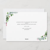Kerst bloemstuk vakantie verhuis aankondiging  (Achterkant)