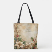 Kerst Bloemstuk Vakantietas Tote Bag (Achterkant)