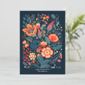 Kerst Bloemstukken Volkskunst Diep Groen Woud Kers Feestdagenkaart (Staand voorkant)