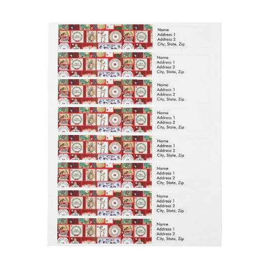 Kerst blok illustratie vierkanten adreslabel wikkel (Vel)